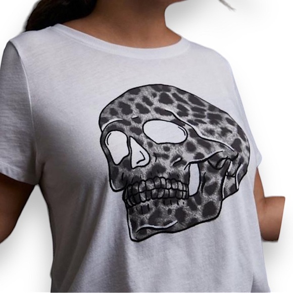 torrid Tops - TORRID NWOT Triblend Jersey Leopard Skull White Vintage Tee